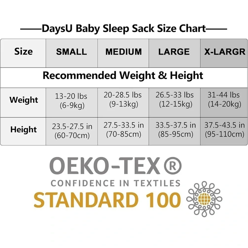 Daysu White and Colorful Baby SleepSack Wearable Blanket Size M 6 to 12 Months